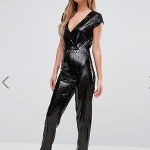 Black Sequin Catsuit